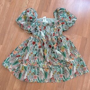 NWT！ Elliatt Ecliptic Dress Puff Sleeve baby doll minidress XS （us0-4）Floral